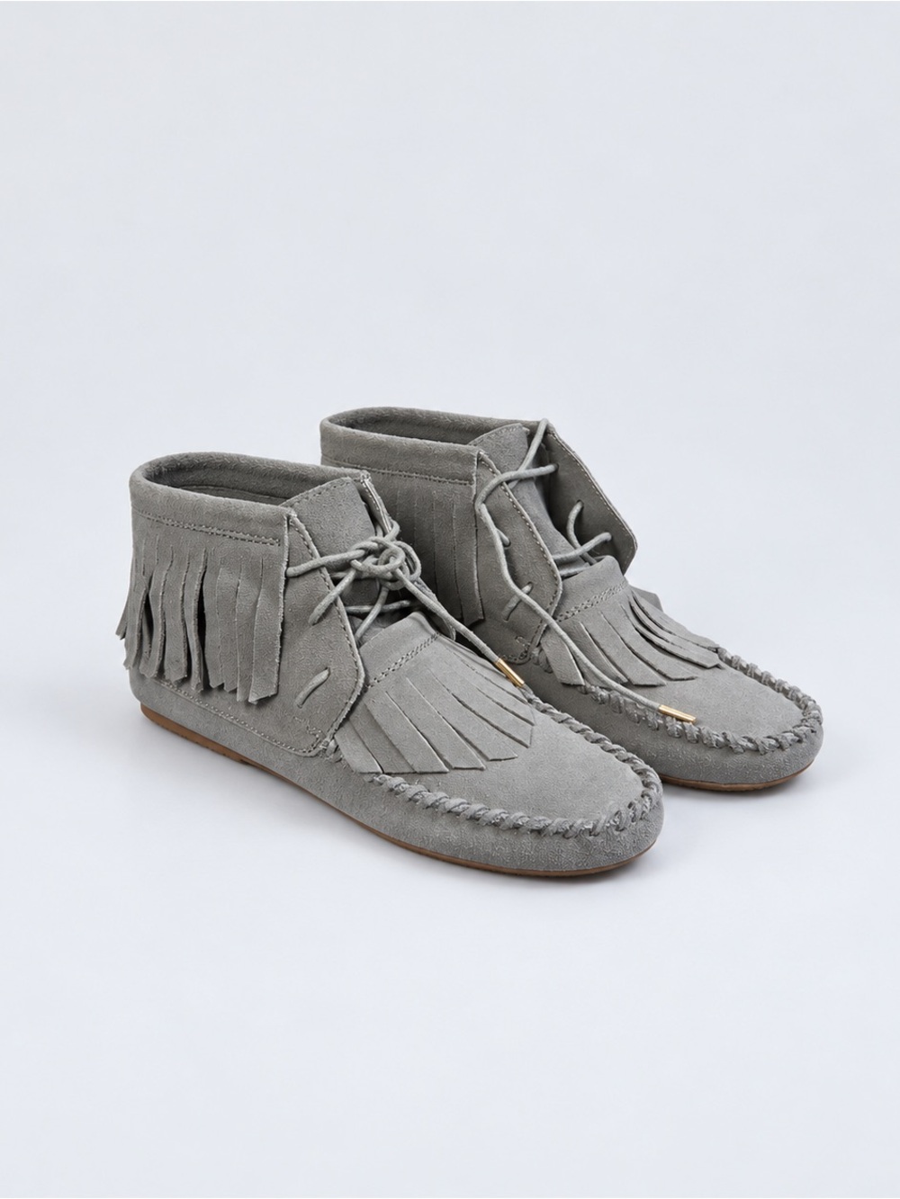 Yosi Samra Gray Suede Fringe Chukka Boots - Picture 6 of 13